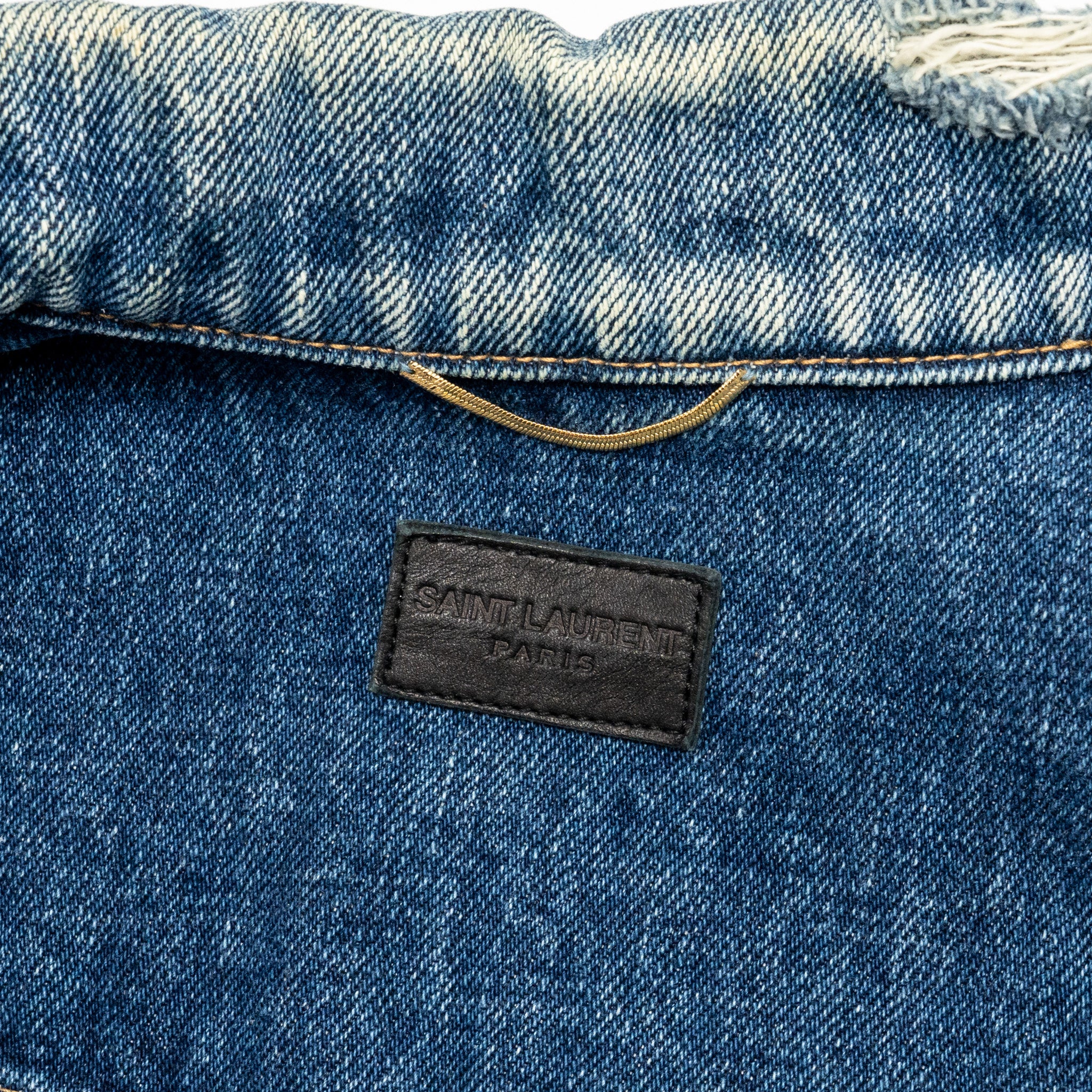 Saint Laurent Size XS Sleeveless Denim Vest Cotton Blue - Image 7