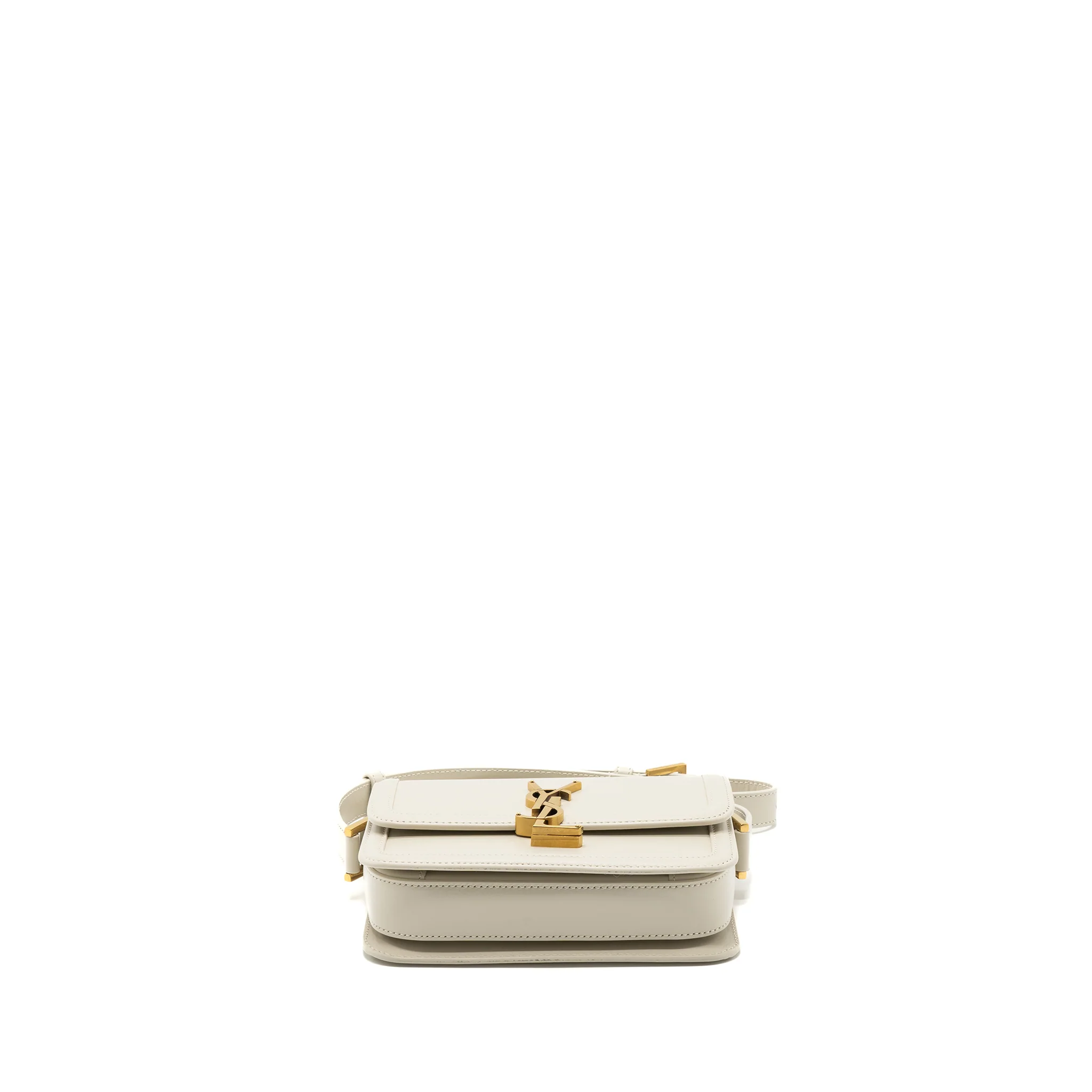 Saint Laurent Small Solferino Satchel Crossbody Bag White GHW - Image 5