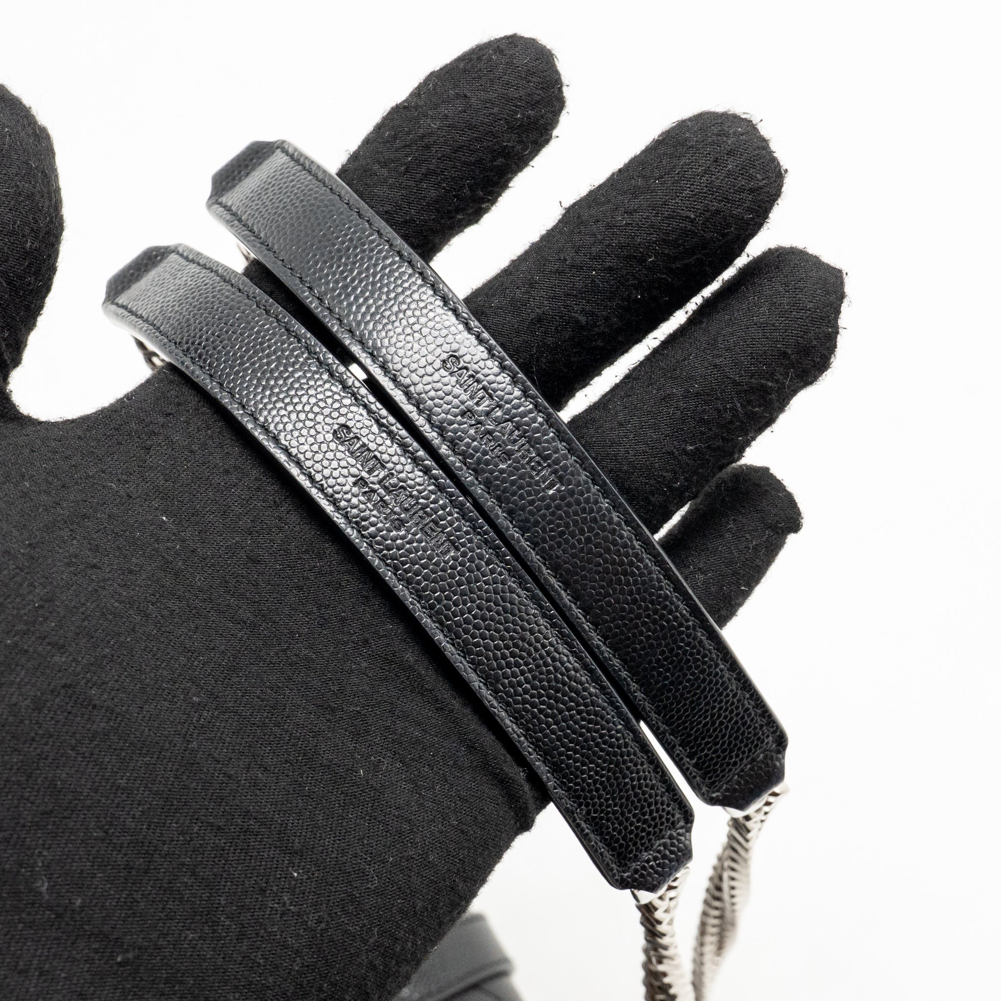Saint Laurent/YSL Medium envelop bag grained calfskin black SHW - Image 17