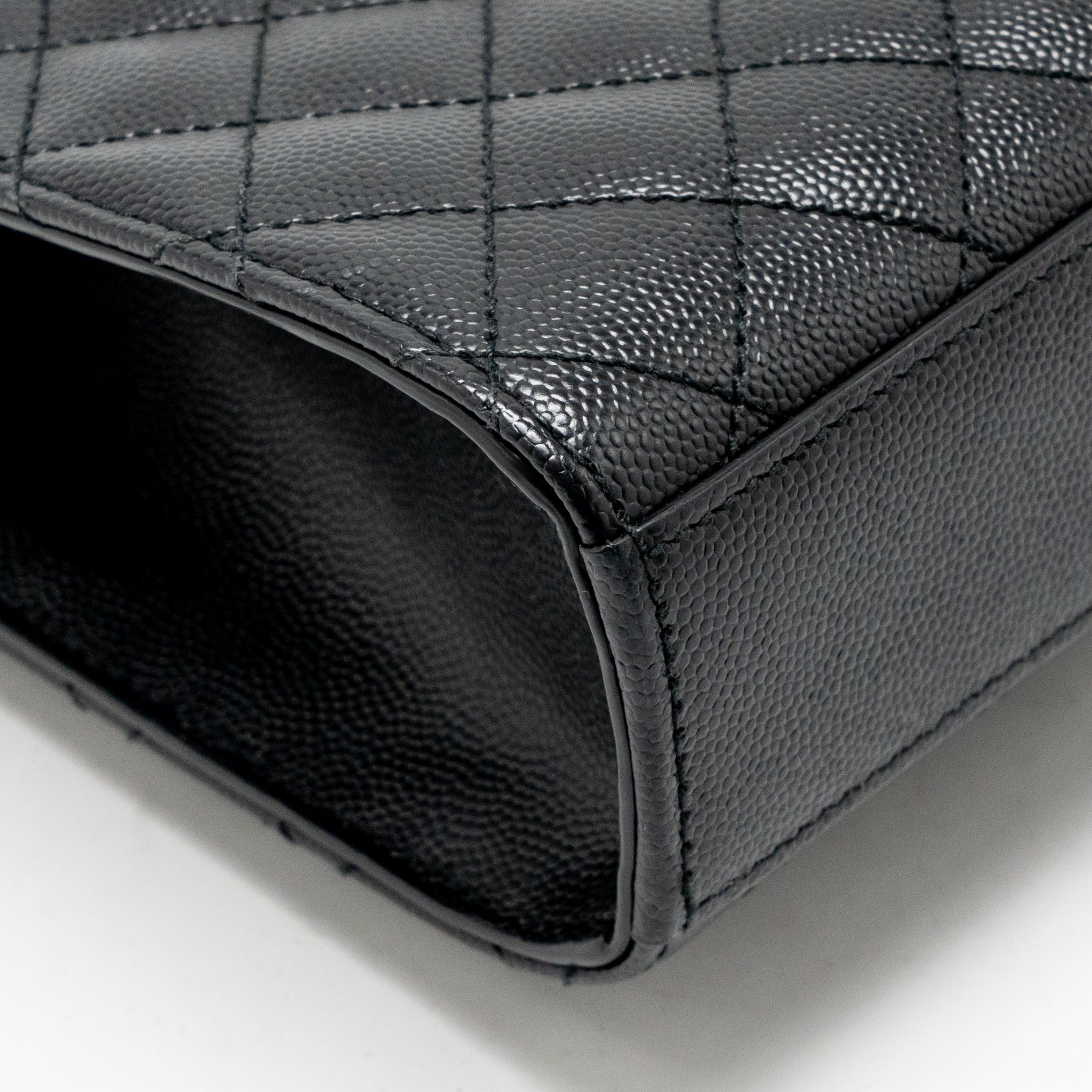 Saint Laurent/YSL Medium envelop bag grained calfskin black SHW - Image 9