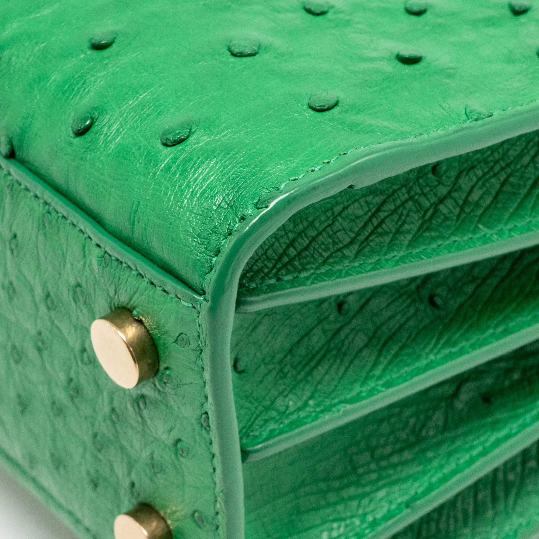 Saint Laurent/YSL Nano Sac de Jour Tote Ostrich Green GHW - Image 10
