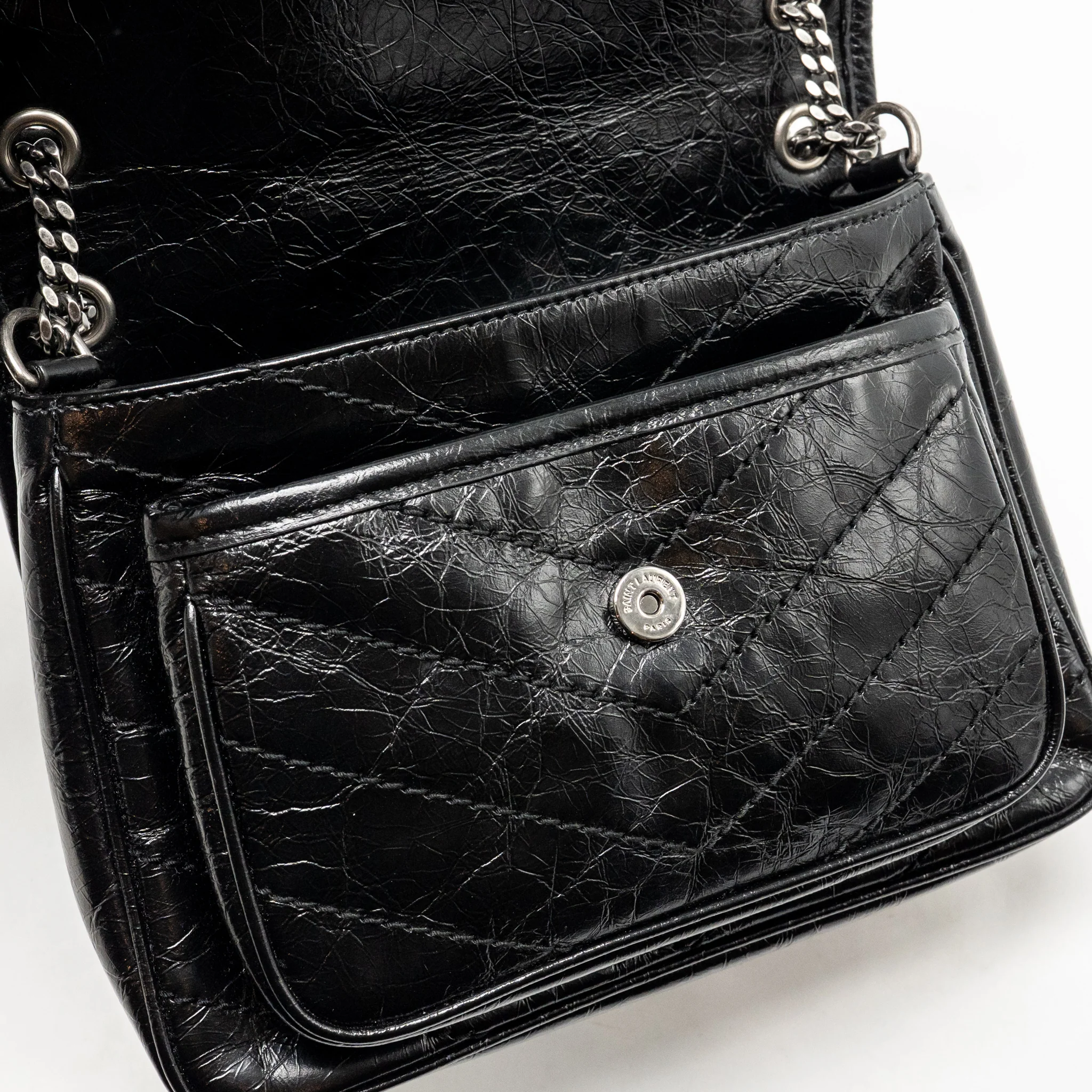 Saint Laurent/YSL Niki baby aged calfskin black SHW - Image 13