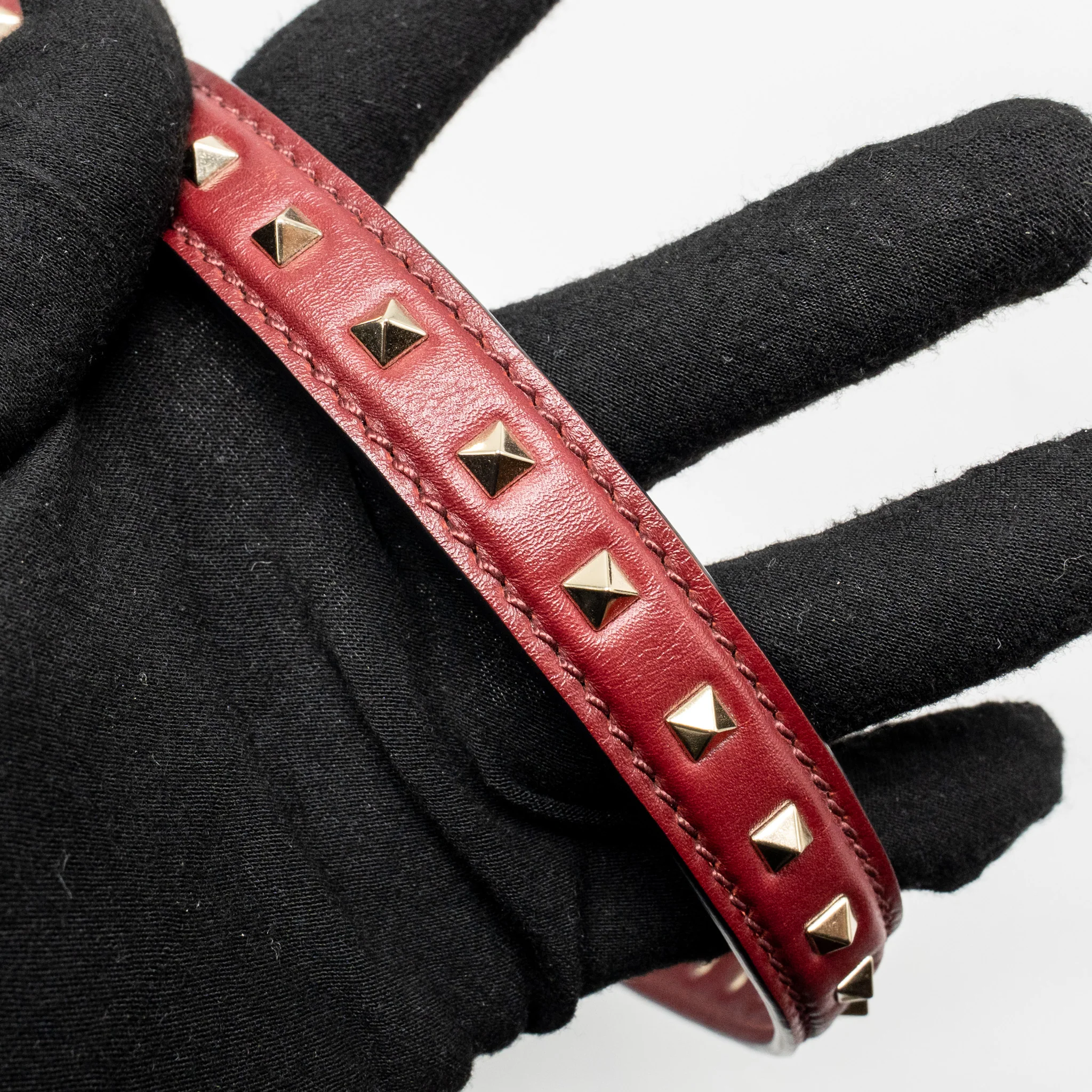 Valentino Garavani Rockstud Flap Bag Calfskin Red GHW - Image 12