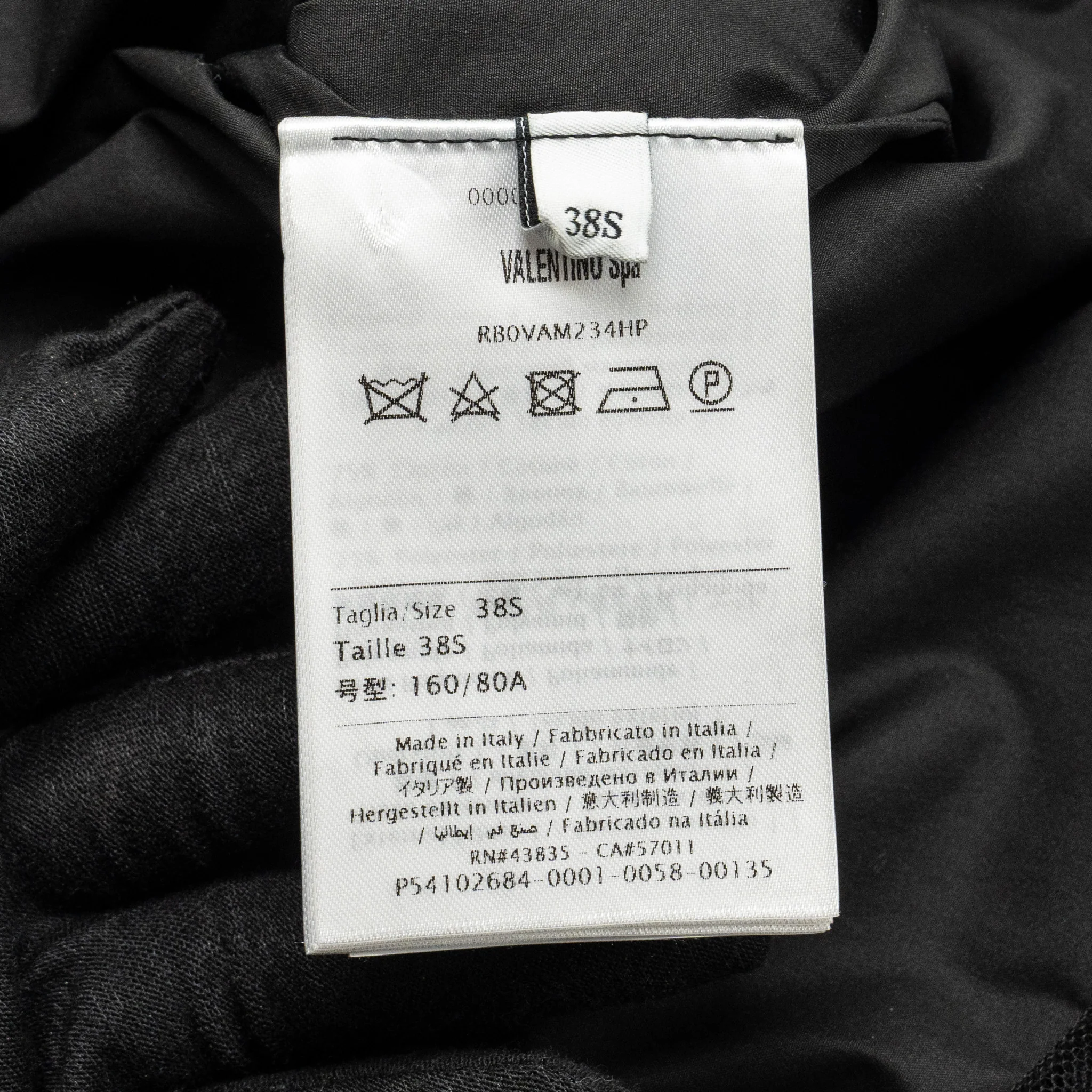 Valentino Size 38S Long Sleeve Dress Polyamide/ Cotton Black - Image 5