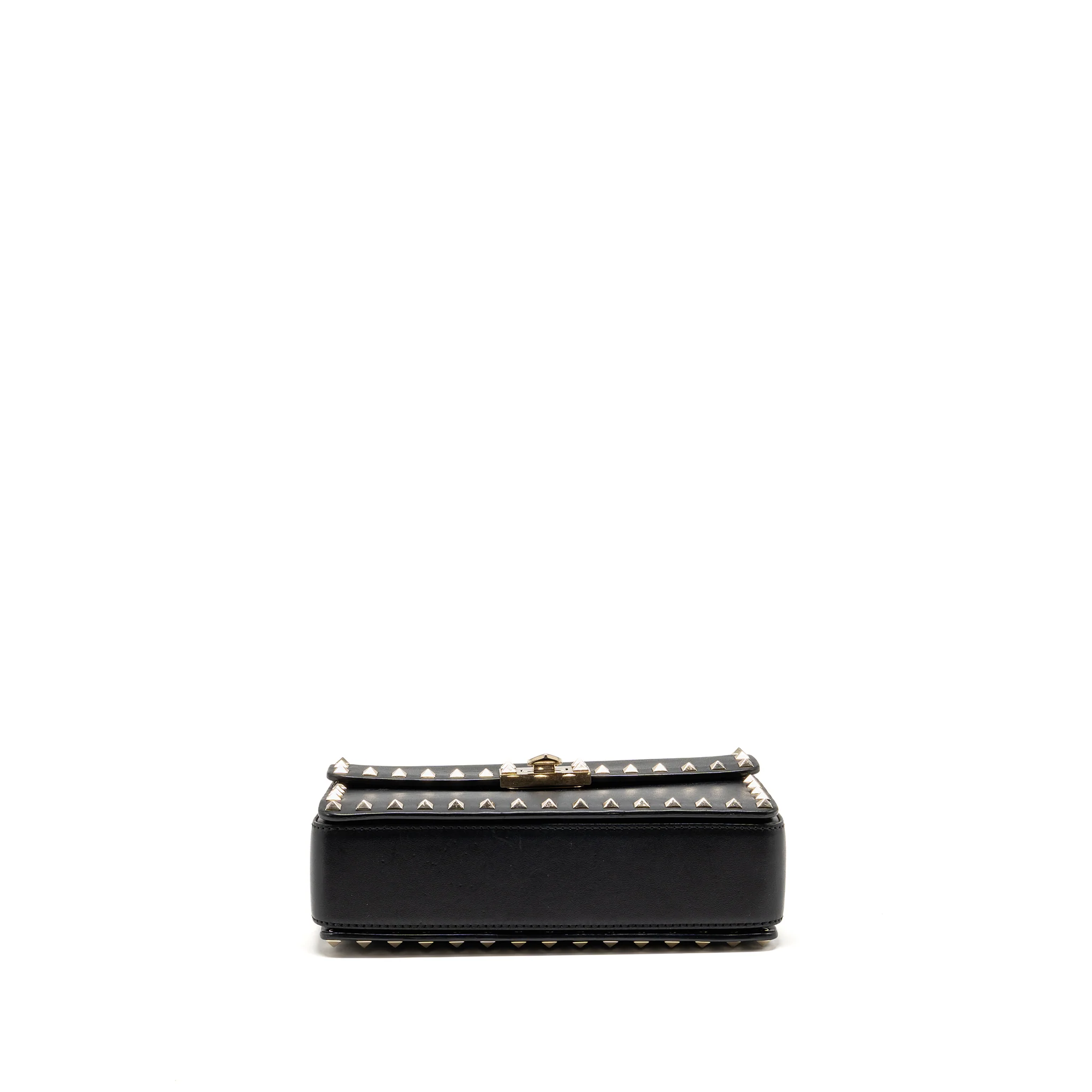 Valentino Small Rockstud Crossbody Bag with Chain Calfskin Black GHW - Image 6