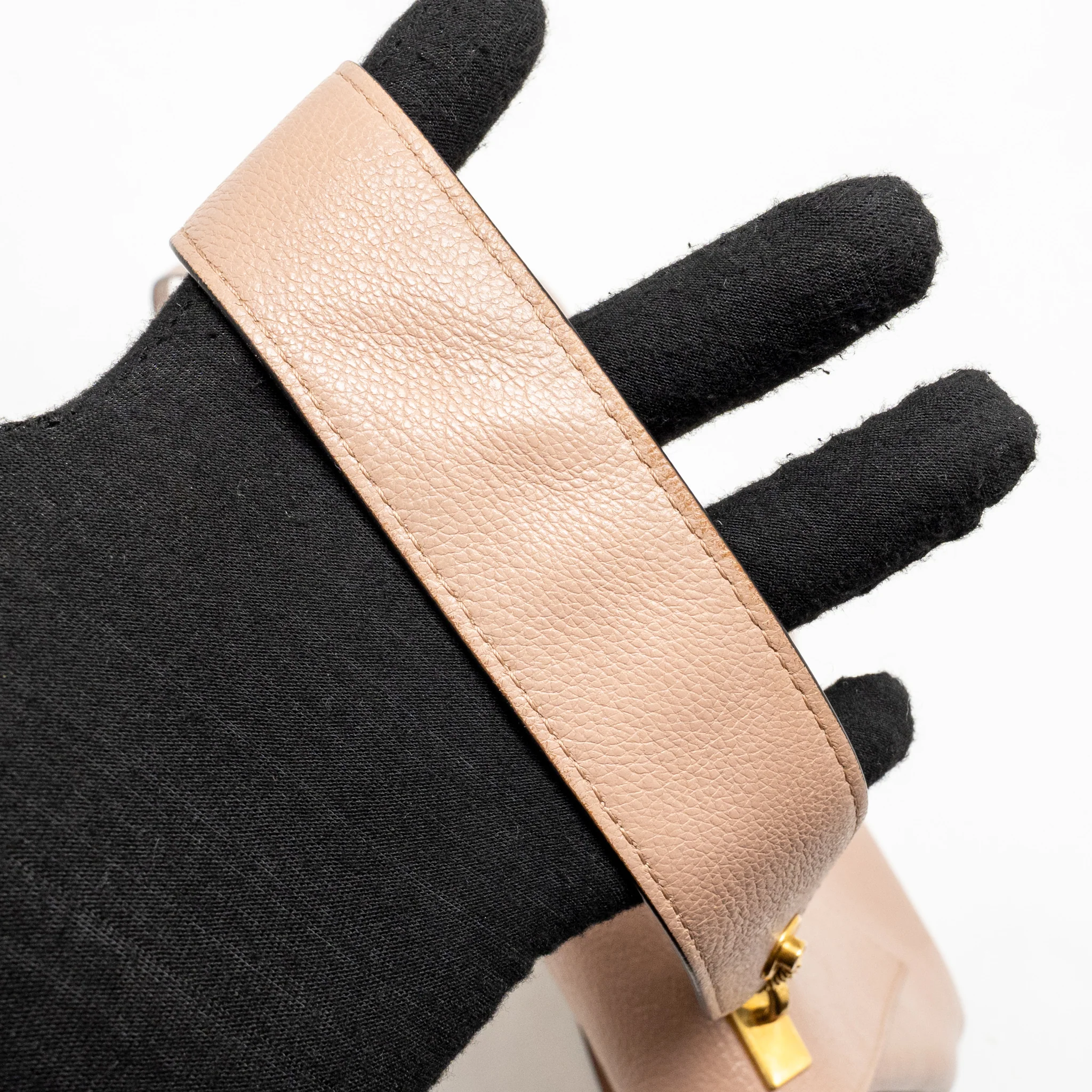 Valentino Small VRING Top Handle Bag Grained Calfskin Rose Cannelle GHW - Image 11