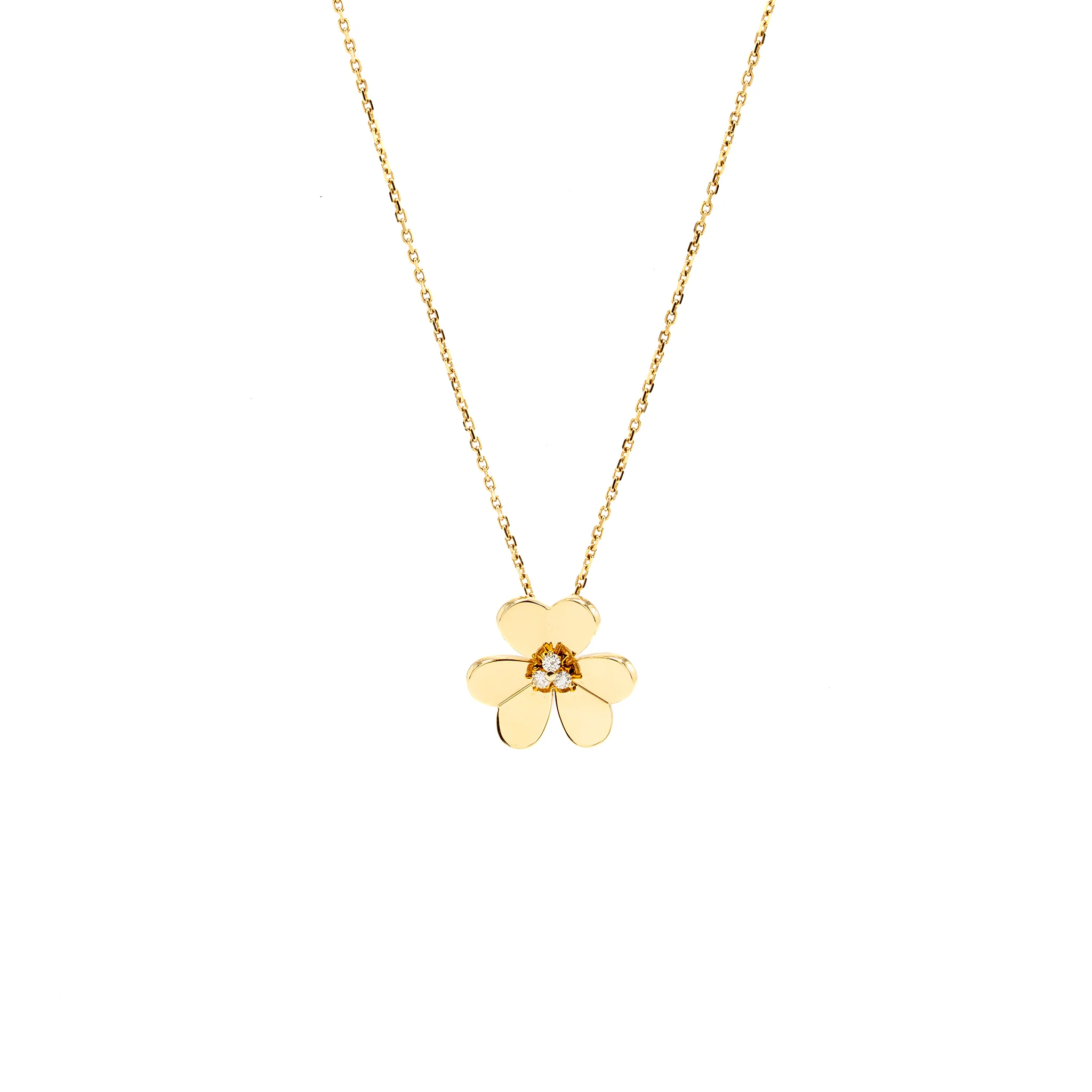 Van cleef & arpels frivole pendant large model, yellow gold diamonds - Image 3