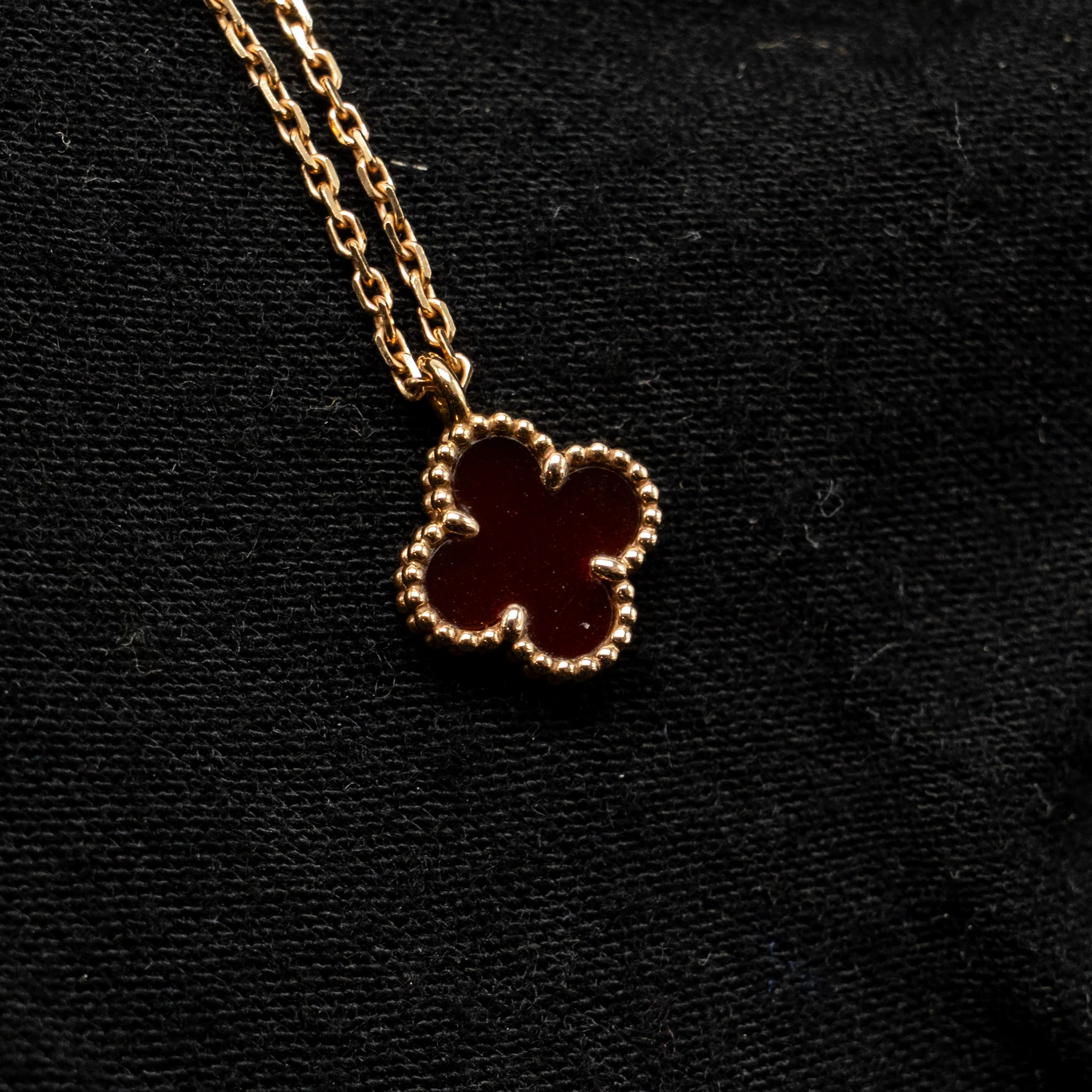 Van Cleef & Arpels Sweet Alhambra Pendant, Rose Gold, Carnelian - Image 4
