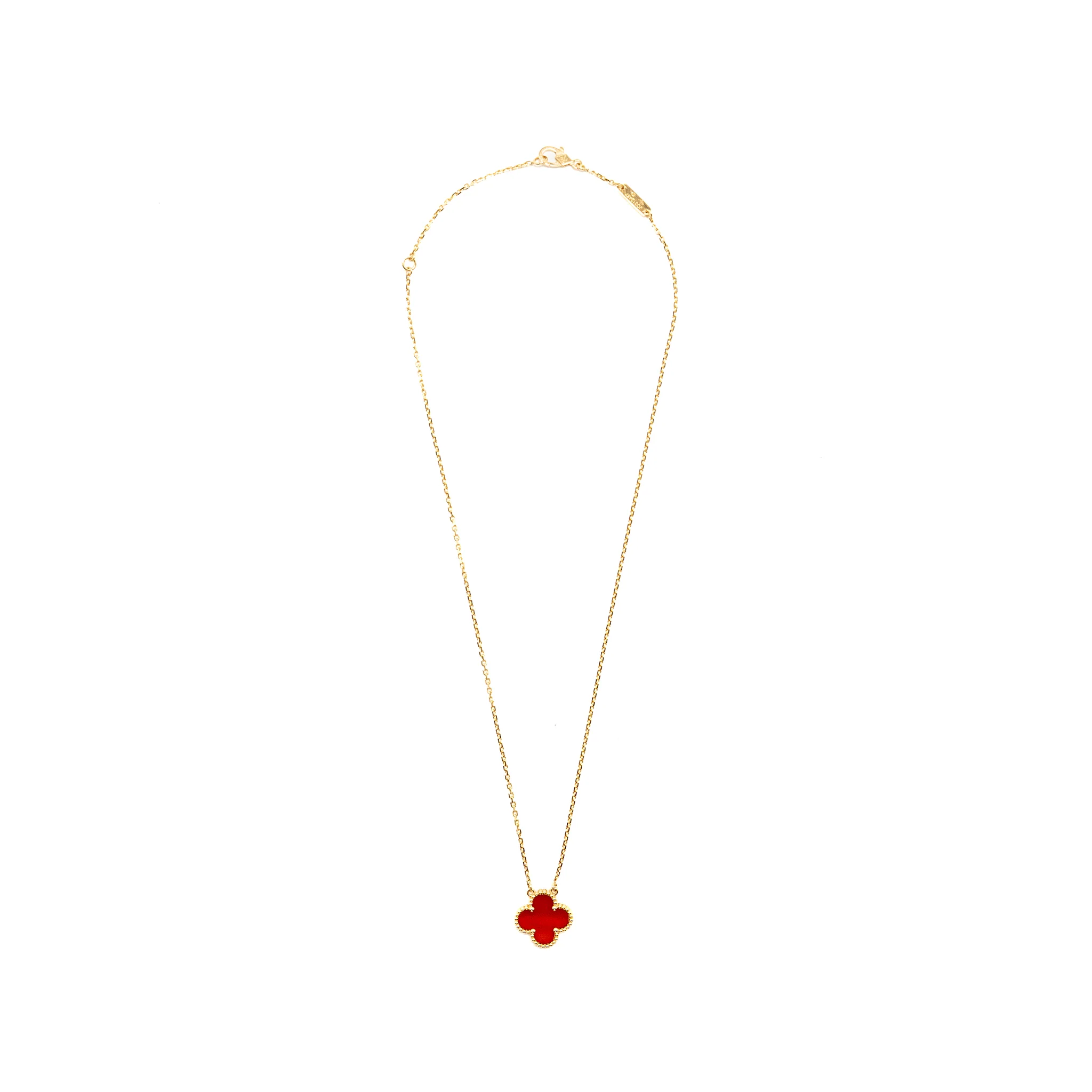Van Cleef & Arpels vintage alhambra pendant carnelian yellow gold - Image 3