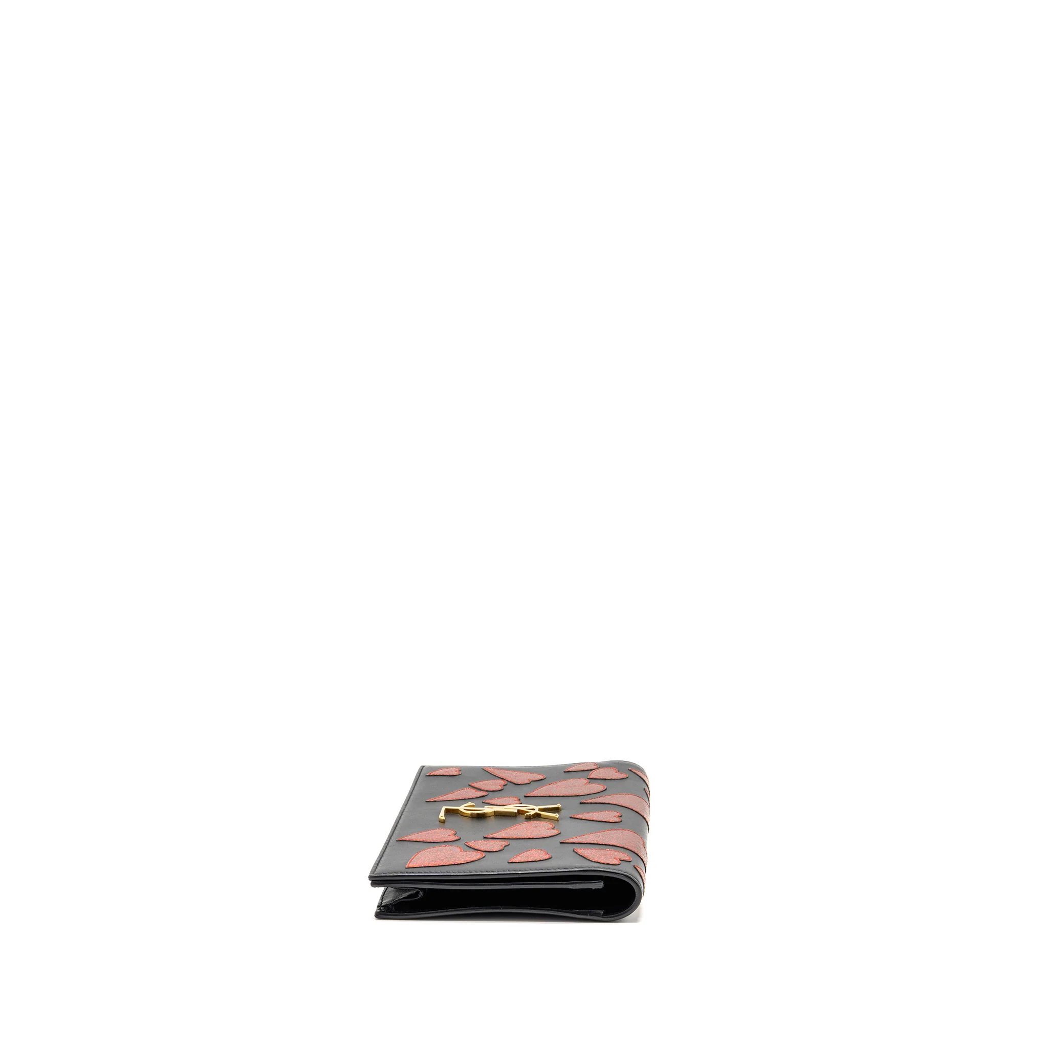 Saint Laurent/YSL Small Hearts Kate Clutch Calfskin Black/Metallic Red GHW - Image 4