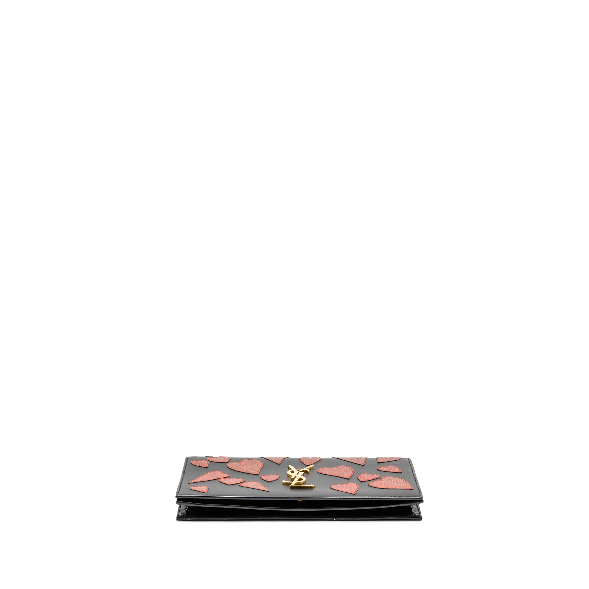 Saint Laurent/YSL Small Hearts Kate Clutch Calfskin Black/Metallic Red GHW - Image 6