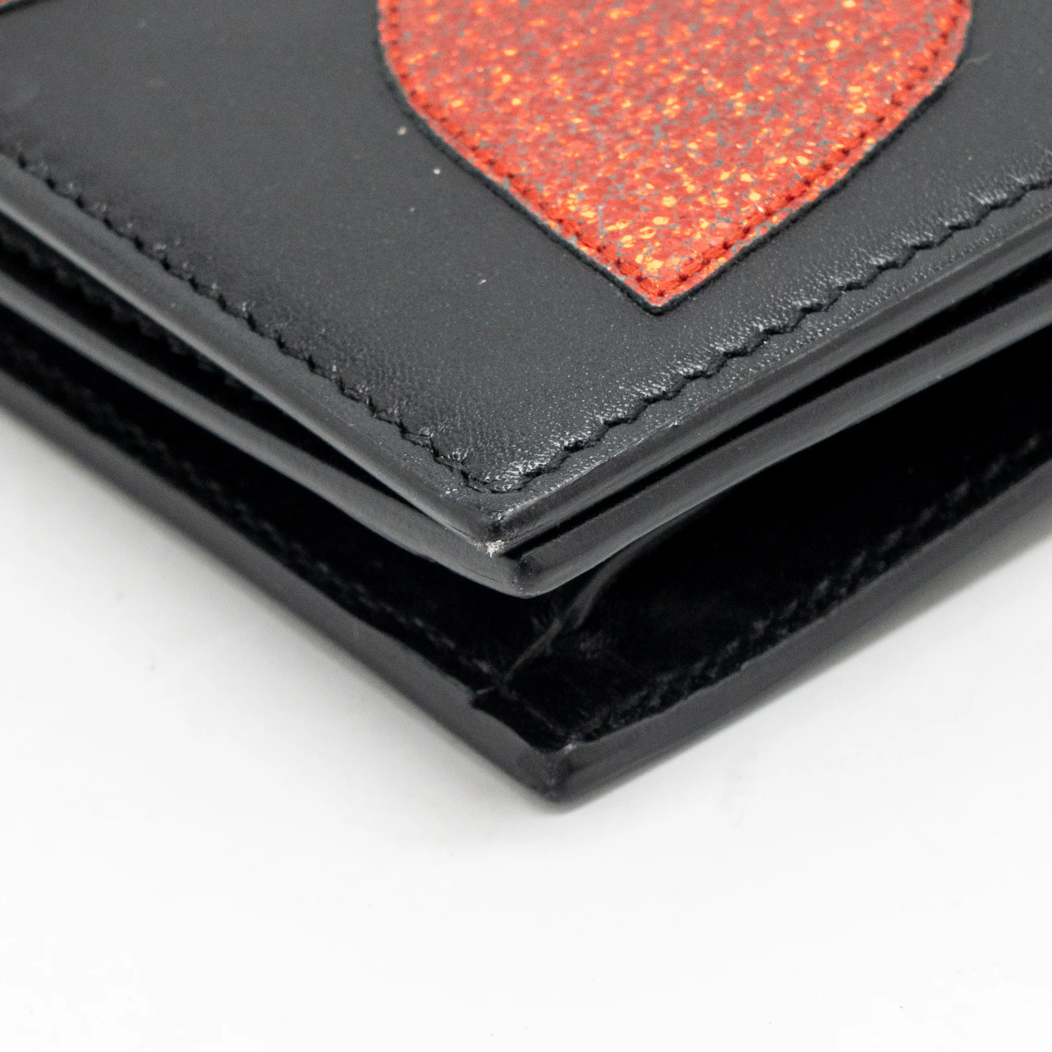 Saint Laurent/YSL Small Hearts Kate Clutch Calfskin Black/Metallic Red GHW - Image 8